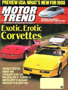 MOTOR TREND 1987 SEPT - BMW M6, WILD VETTES, RX-7 TII